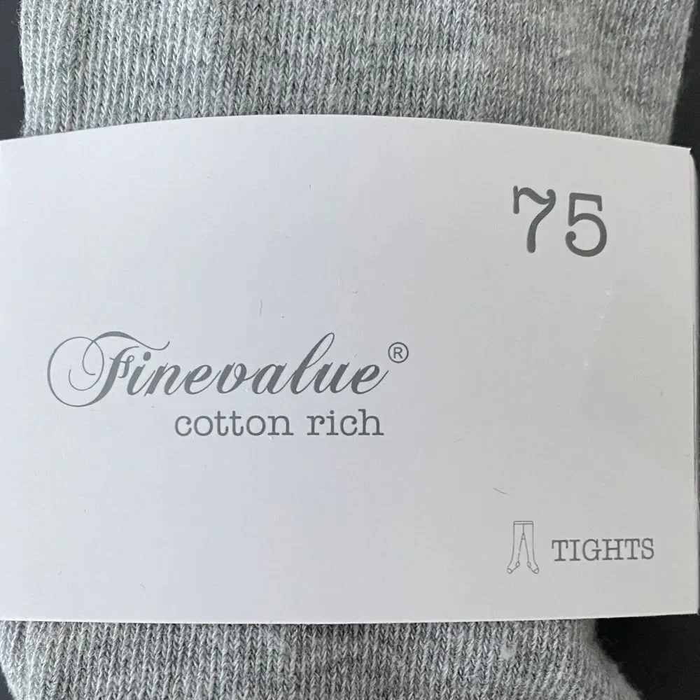 Set of 3 Kid’s Cotton Rich Tights White Gray Pink Cozy Stretch Well Gift NWT